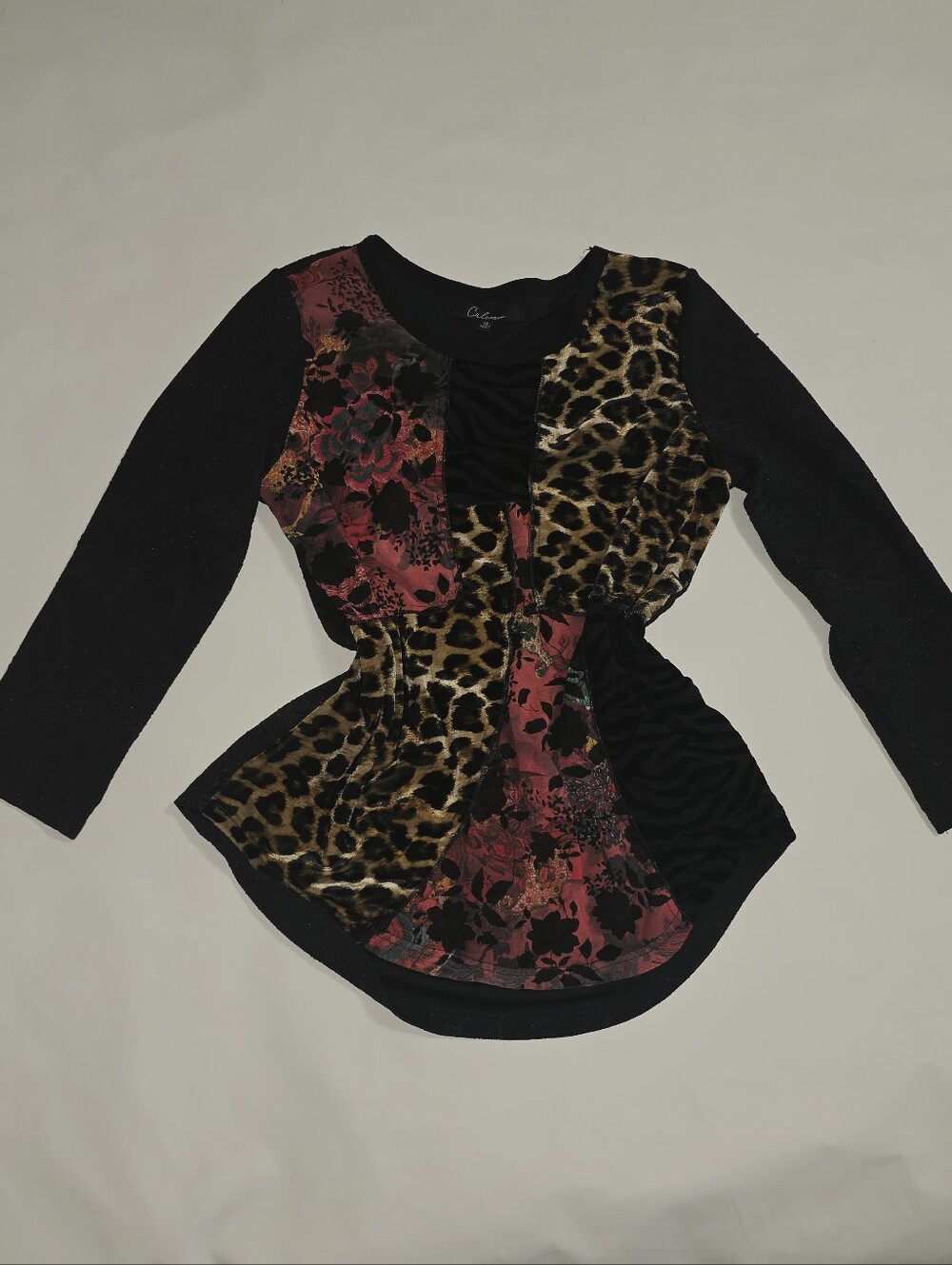 Calessa Leopard Patchwork Shirt M